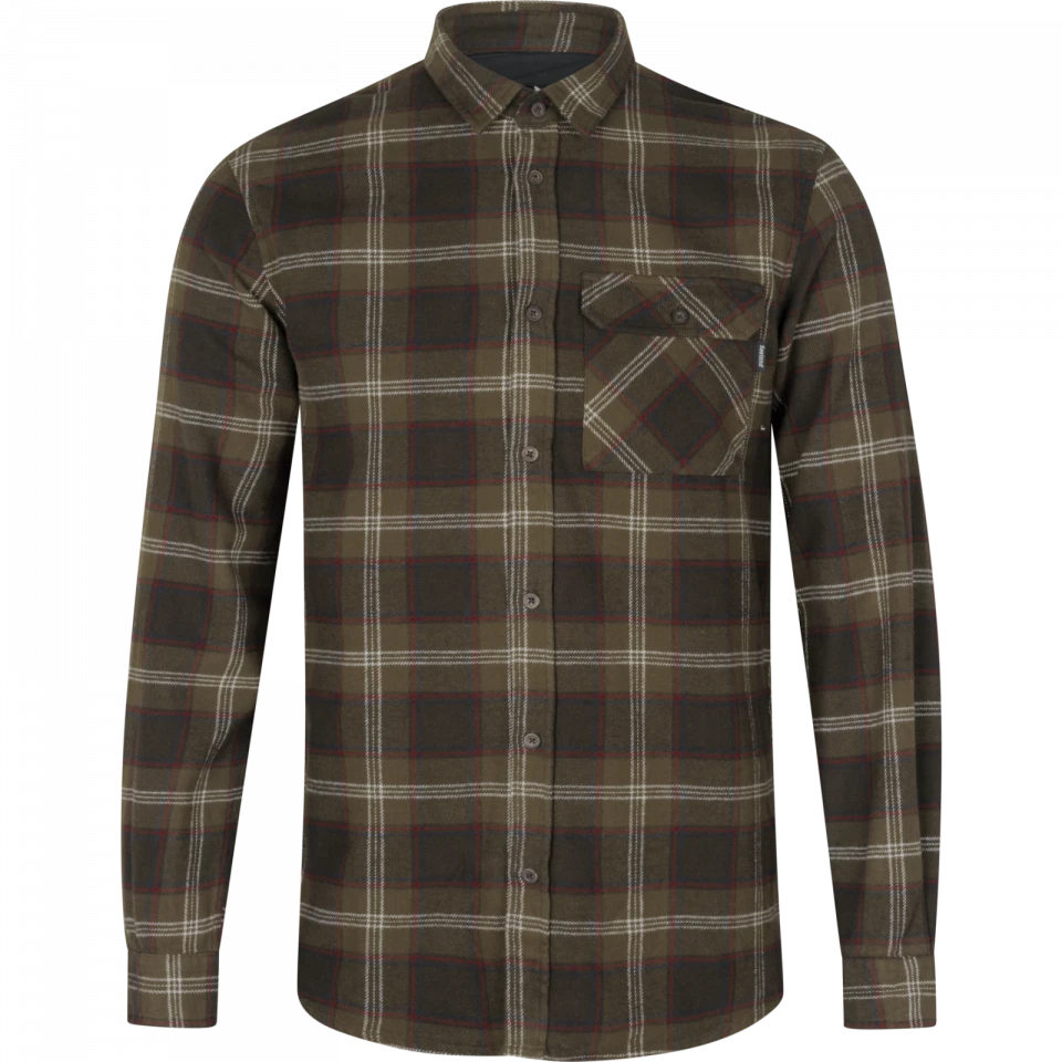Glen Flannel Shirt Pine green check